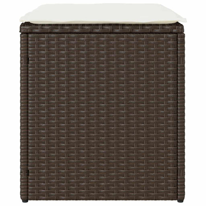 Sgabelli Giardino con Cuscini 2pz Marrone 40x40x43cm Polyrattan 4104040