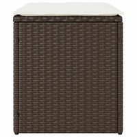 Sgabelli Giardino con Cuscini 2pz Marrone 40x40x43cm Polyrattan