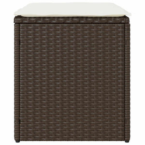 Sgabelli Giardino con Cuscini 2pz Marrone 40x40x43cm Polyrattan