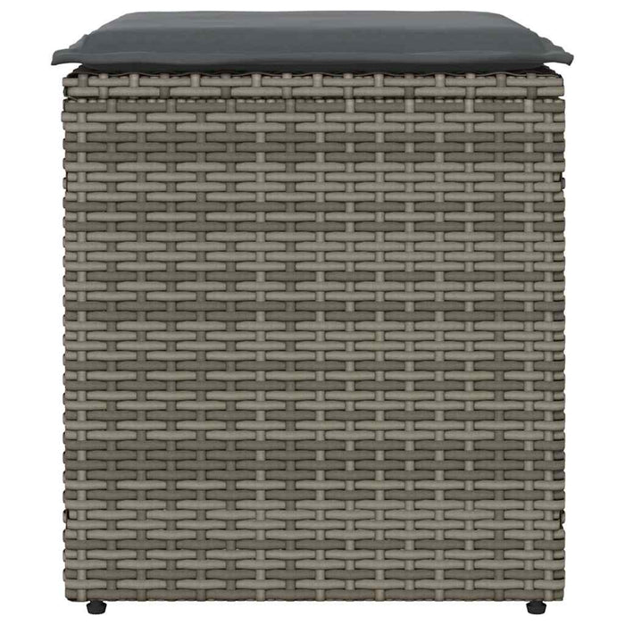 Sgabelli Giardino con Cuscini 2 pz Grigio 40x40x43cm Polyrattan 4104041