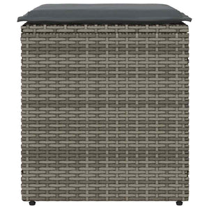 Sgabelli Giardino con Cuscini 2 pz Grigio 40x40x43cm Polyrattan