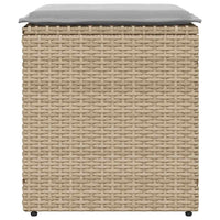 Sgabelli Giardino con Cuscini 4pz Beige 40x40x43 cm Polyrattan 4104042