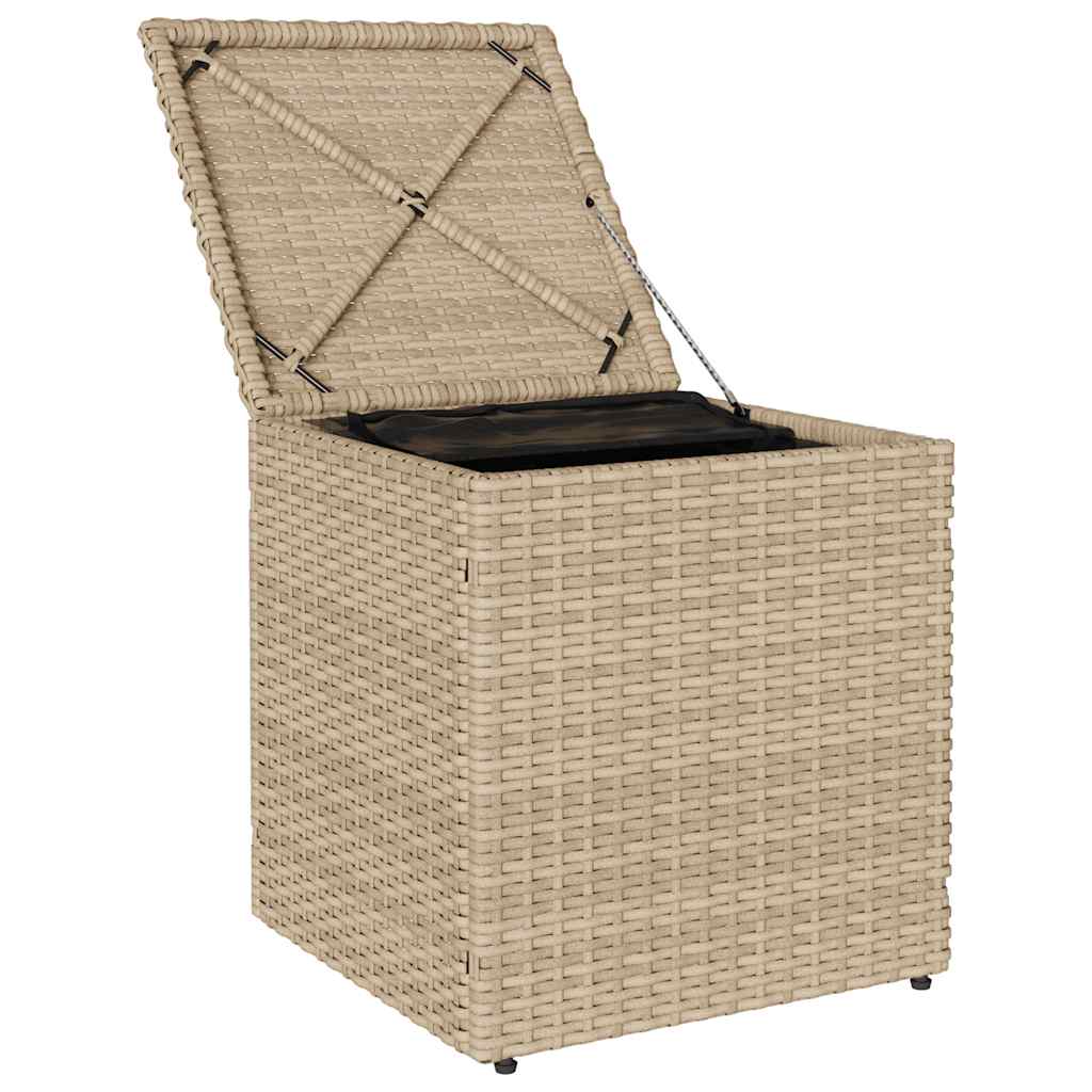 Sgabelli Giardino con Cuscini 4pz Beige 40x40x43 cm Polyrattan 4104042