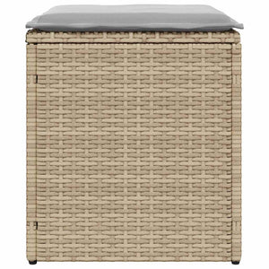 Sgabelli Giardino con Cuscini 4pz Beige 40x40x43 cm Polyrattan