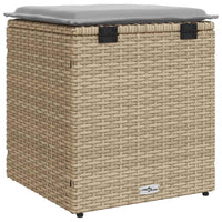 Sgabelli Giardino con Cuscini 4pz Beige 40x40x43 cm Polyrattan 4104042