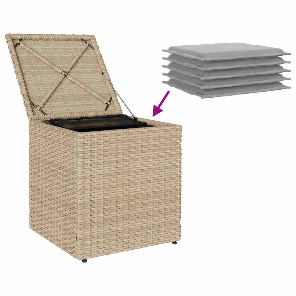 Sgabelli Giardino con Cuscini 4pz Beige 40x40x43 cm Polyrattan 4104042
