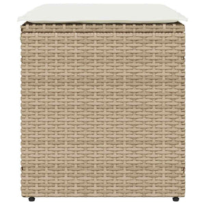 Sgabelli Giardino con Cuscini 4pz Beige 40x40x43 cm Polyrattan 4104043