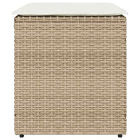 Sgabelli Giardino con Cuscini 4pz Beige 40x40x43 cm Polyrattan