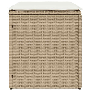 Sgabelli Giardino con Cuscini 4pz Beige 40x40x43 cm Polyrattan