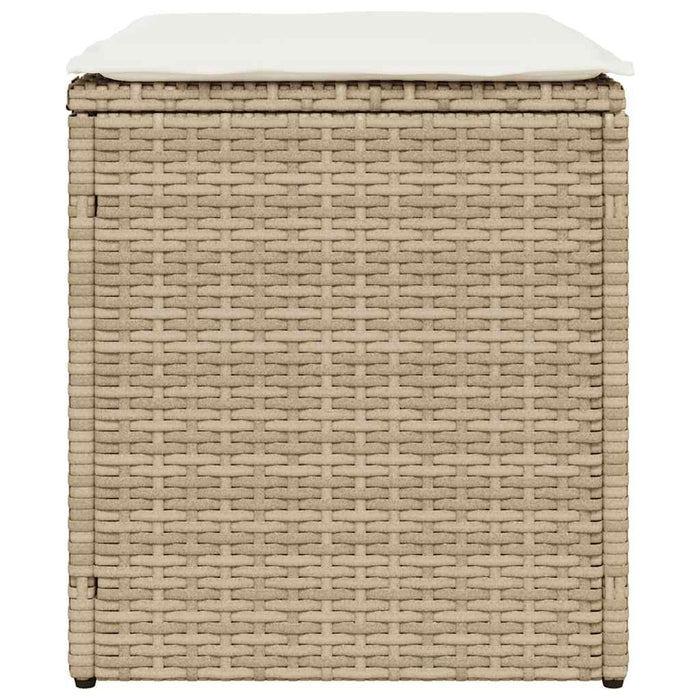 Sgabelli Giardino con Cuscini 4pz Beige 40x40x43 cm Polyrattan