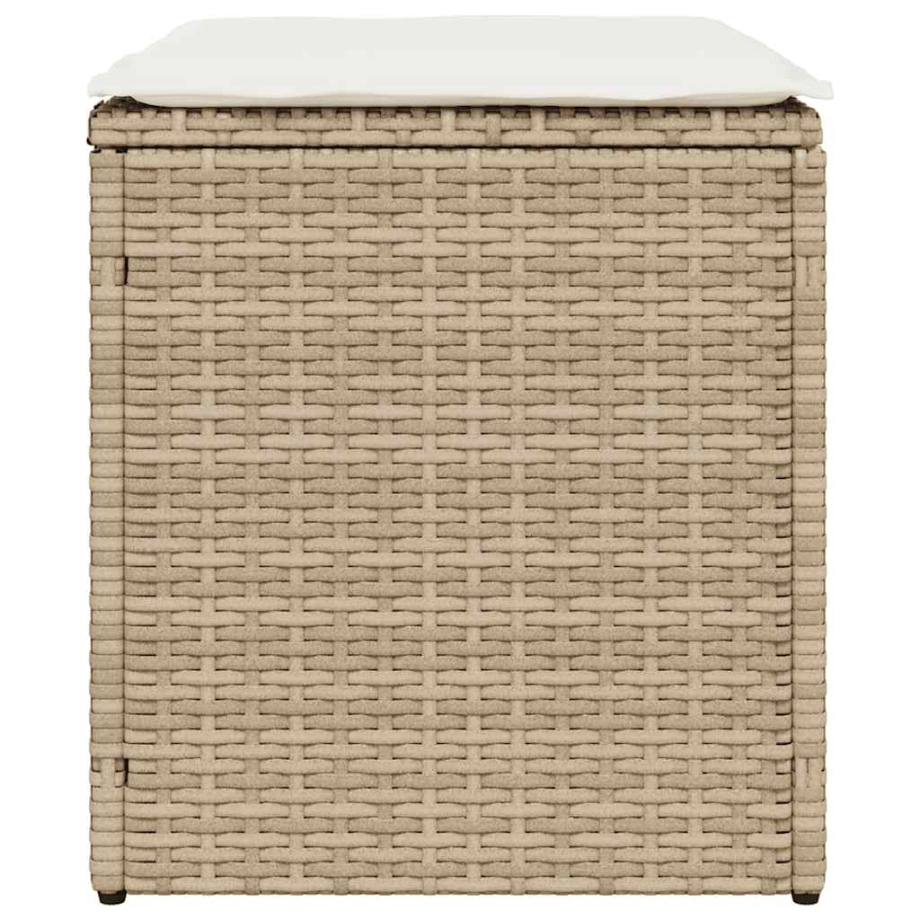 Sgabelli Giardino con Cuscini 4pz Beige 40x40x43 cm Polyrattan 4104043