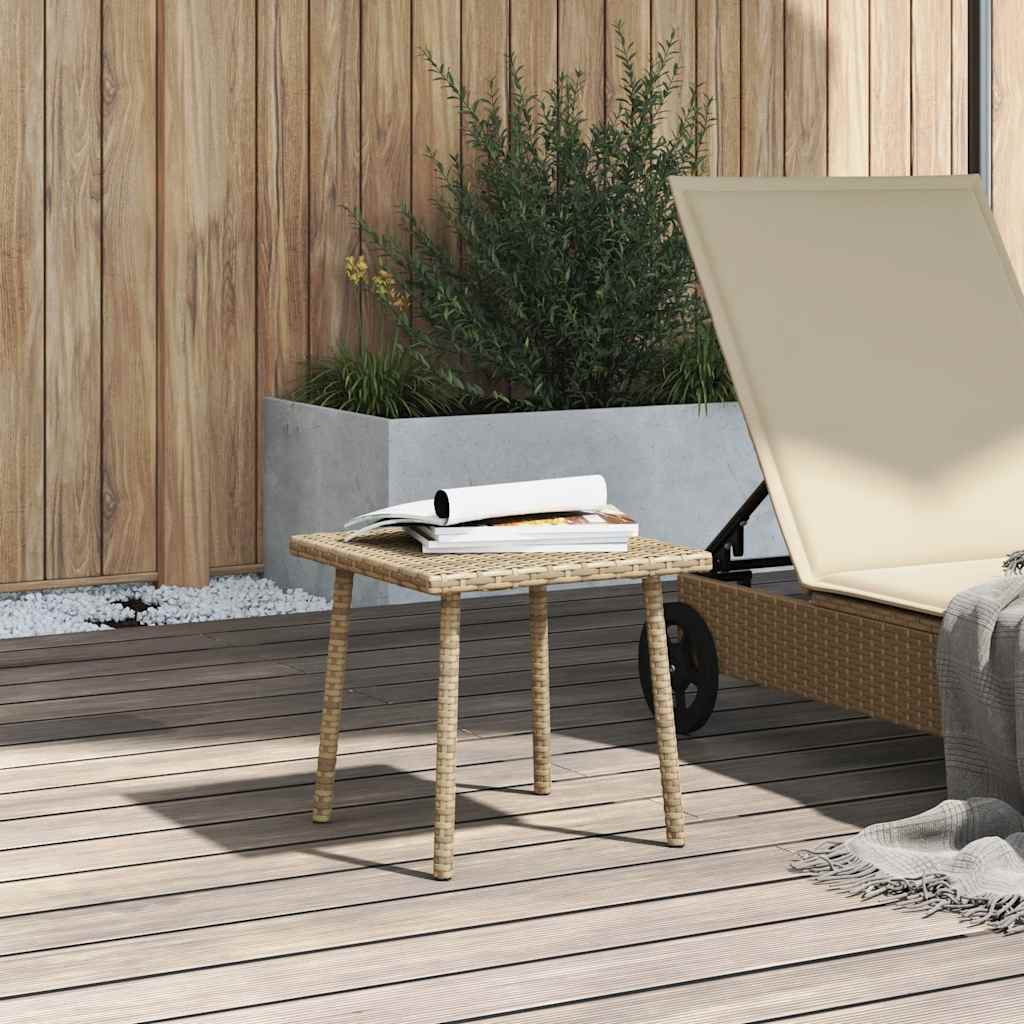 Tavolino da Giardino Rettangolare Beige 40x40x37 cm Polyrattan