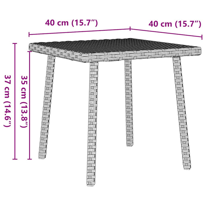Tavolino da Giardino Rettangolare Grigio Chiaro 40x40x37 cm 4104049