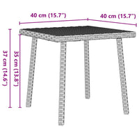 Tavolino da Giardino Rettangolare Grigio Chiaro 40x40x37 cm