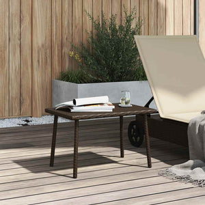 vidaXL Tavolino Giardino Rettangolare Marrone 60x40x37 cm Polyrattan