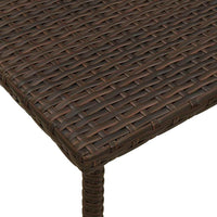 Tavolino-Tavolino da soggiorno-Tavolo Giardino Rettangolare Marrone 60x40x37 cm Polyrattan