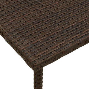 Tavolino-Tavolino da soggiorno-Tavolo Giardino Rettangolare Marrone 60x40x37 cm Polyrattan