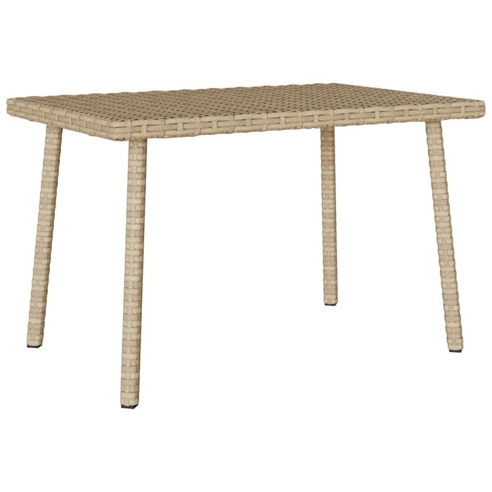 vidaXL Tavolino da Giardino Rettangolare Beige 60x40x37 cm Polyrattan
