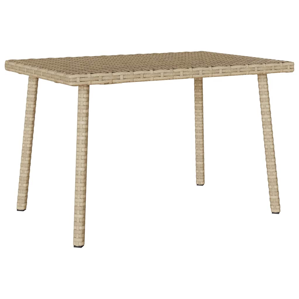 vidaXL Tavolino da Giardino Rettangolare Beige 60x40x37 cm Polyrattan