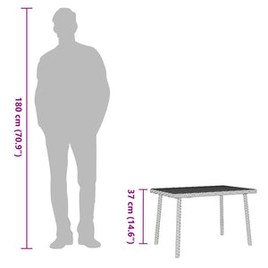 Tavolino da Giardino-Tavolo da Esterno-Tavolino da Patio Rettangolare Grigio Chiaro 60x40x37 cm