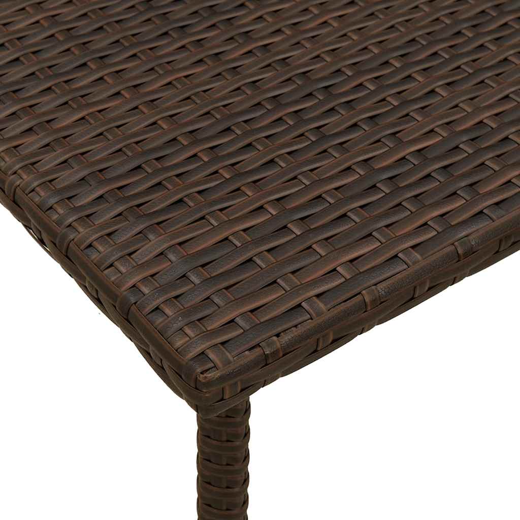 Tavolino-Tavolino da soggiorno-Tavolo Giardino Rettangolare Marrone 80x40x37 cm Polyrattan