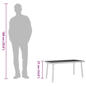 Tavolino-Tavolino da soggiorno-Tavolo Giardino Rettangolare Marrone 80x40x37 cm Polyrattan