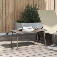 Tavolino da Giardino-Tavolo da Esterno-Tavolino da Patio Rettangolare Grigio 80x40x37 cm Polyrattan