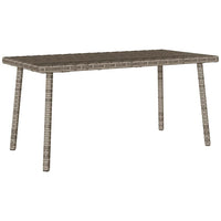 Tavolino da Giardino-Tavolo da Esterno-Tavolino da Patio Rettangolare Grigio 80x40x37 cm Polyrattan