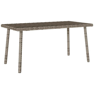 Tavolino da Giardino-Tavolo da Esterno-Tavolino da Patio Rettangolare Grigio 80x40x37 cm Polyrattan