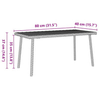 vidaXL Tavolino da Giardino Rettangolare Grigio Chiaro 80x40x37 cm