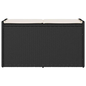 Cassapanca da Esterno con Cuscino Nera 100 cm in Polyrattan 4104060