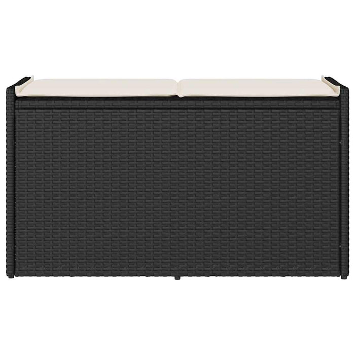 Cassapanca da Esterno con Cuscino Nera 100 cm in Polyrattan 4104060