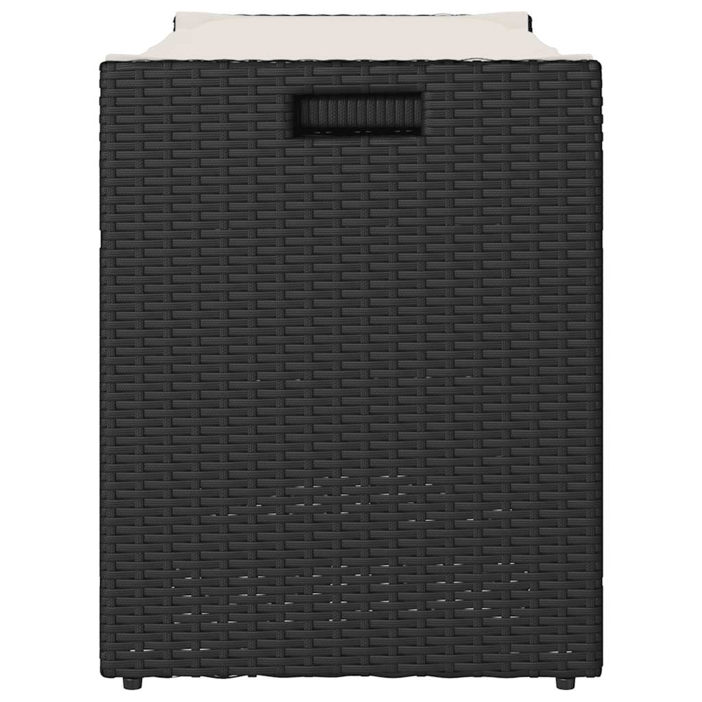 Cassapanca da Esterno con Cuscino Nera 100 cm in Polyrattan 4104060