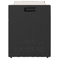 Cassapanca da Esterno con Cuscino Nera 100 cm in Polyrattan 4104060