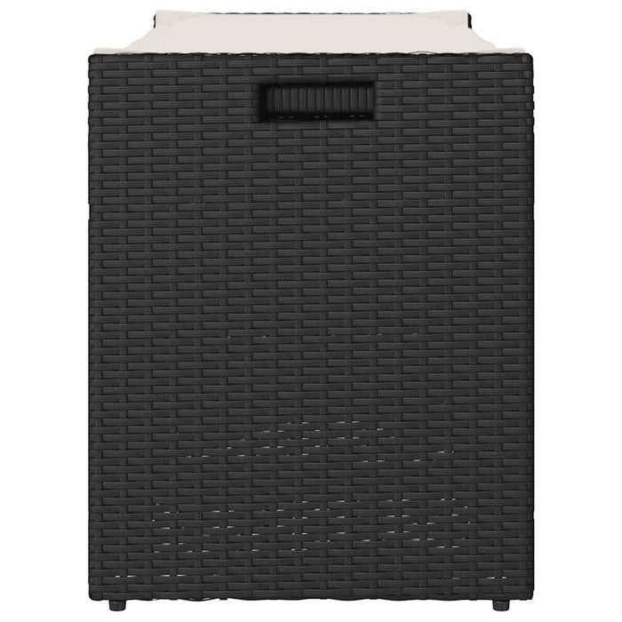 Cassapanca da Esterno con Cuscino Nera 100 cm in Polyrattan 4104060