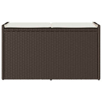 Cassapanca da Esterno con Cuscino Marrone 100 cm in Polyrattan 4104061