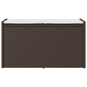 Cassapanca da Esterno con Cuscino Marrone 100 cm in Polyrattan 4104061