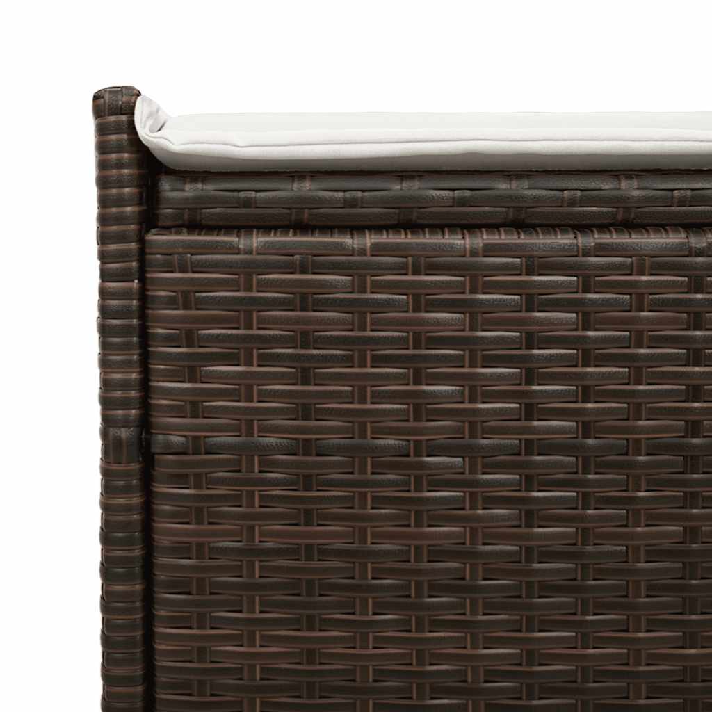 Cassapanca da Esterno con Cuscino Marrone 100 cm in Polyrattan 4104061