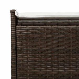 Cassapanca da Esterno con Cuscino Marrone 100 cm in Polyrattan 4104061