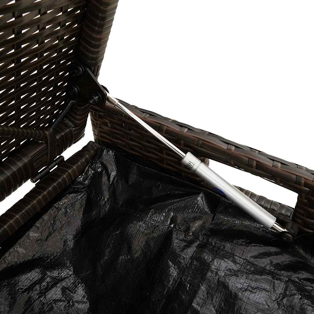 Cassapanca da Esterno con Cuscino Marrone 100 cm in Polyrattan 4104061