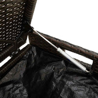 Cassapanca da Esterno con Cuscino Marrone 100 cm in Polyrattan 4104061