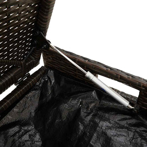 Cassapanca da Esterno con Cuscino Marrone 100 cm in Polyrattan 4104061