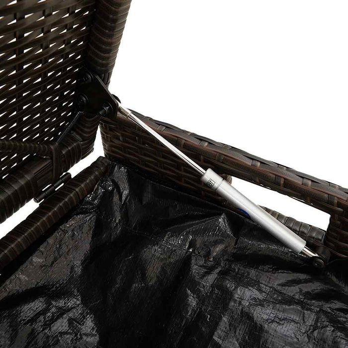 Cassapanca da Esterno con Cuscino Marrone 100 cm in Polyrattan 4104061