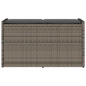 Cassapanca da Esterno con Cuscino Grigia 100 cm in Polyrattan 4104062