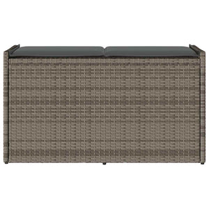 Cassapanca da Esterno con Cuscino Grigia 100 cm in Polyrattan
