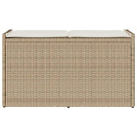 Cassapanca da Esterno con Cuscino Beige 100 cm in Polyrattan 4104064