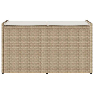 Cassapanca da Esterno con Cuscino Beige 100 cm in Polyrattan 4104064
