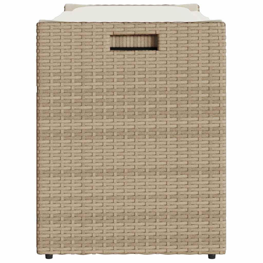 Cassapanca da Esterno con Cuscino Beige 100 cm in Polyrattan 4104064