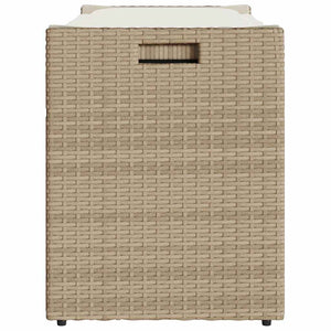 Cassapanca da Esterno con Cuscino Beige 100 cm in Polyrattan 4104064