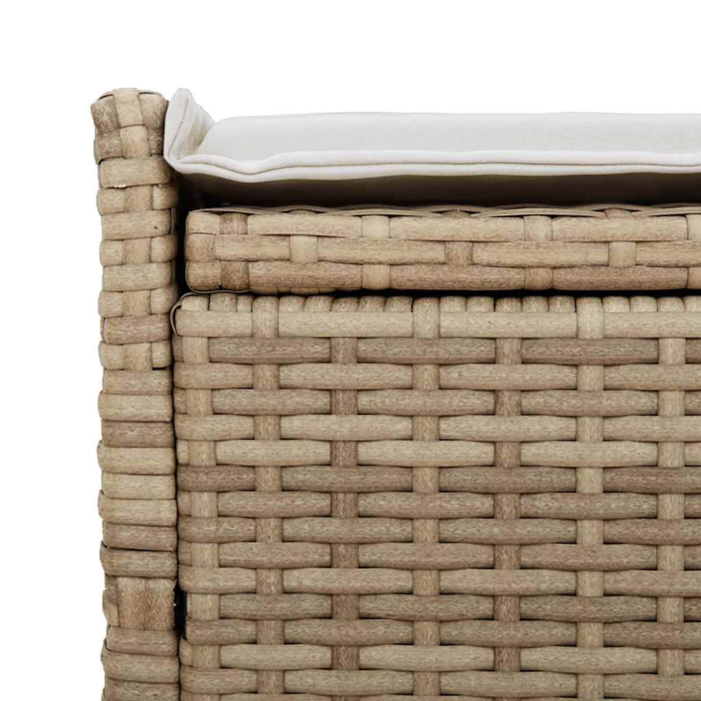 Cassapanca da Esterno con Cuscino Beige 100 cm in Polyrattan 4104064